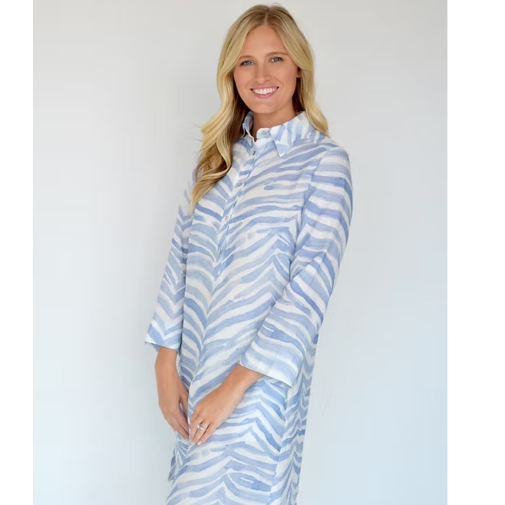 iLinen Lifestyle Linen Shirt Maxi Dress NWT (belt included)